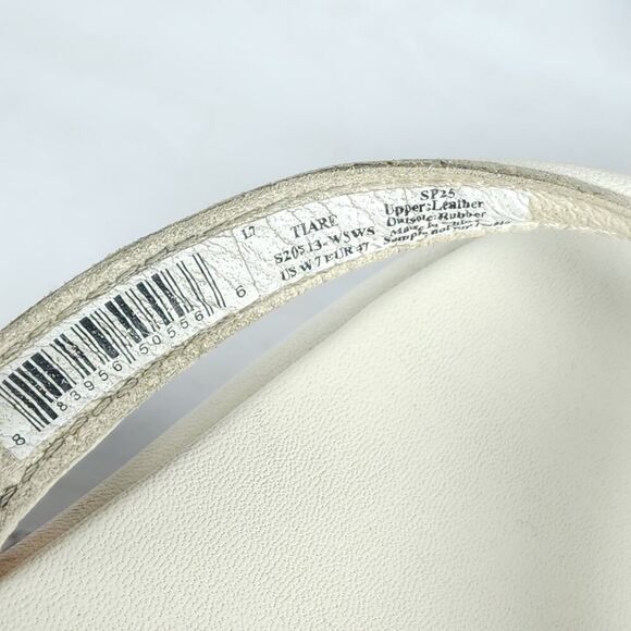 OLUKAI Women's Tiare US7 White Leather Slip-On Flat Flip Flops Thong Sandals - Picture 10 of 16